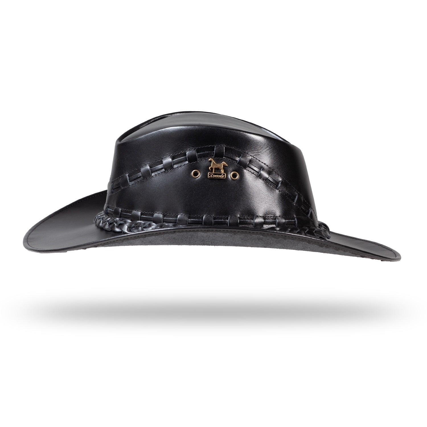 leather dress hats Night Porter Leather Cap Black